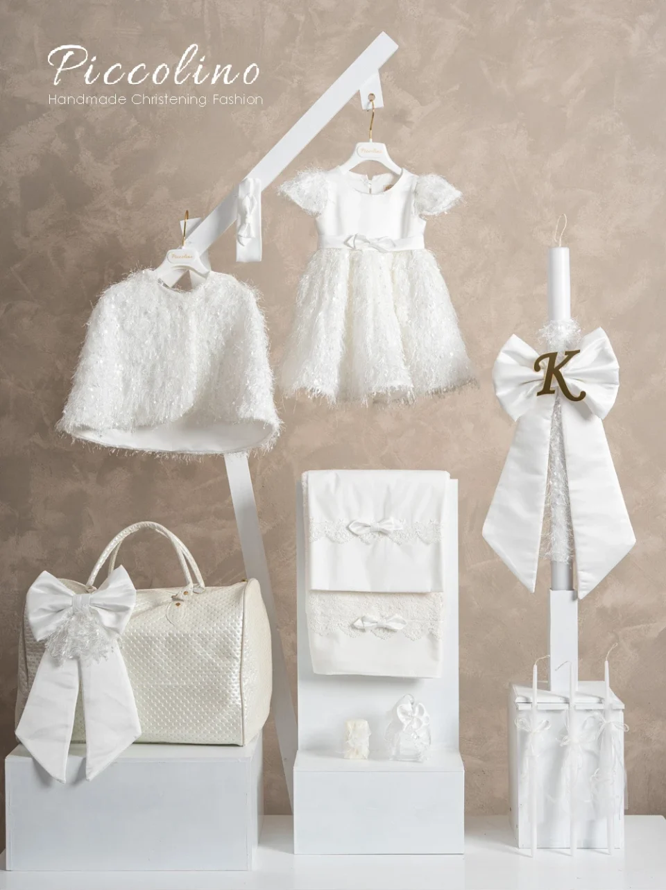 Πακέτο βάπτισης για κορίτσι Piccolino PKT-LUCIA-IVORY-K26-TSANTA