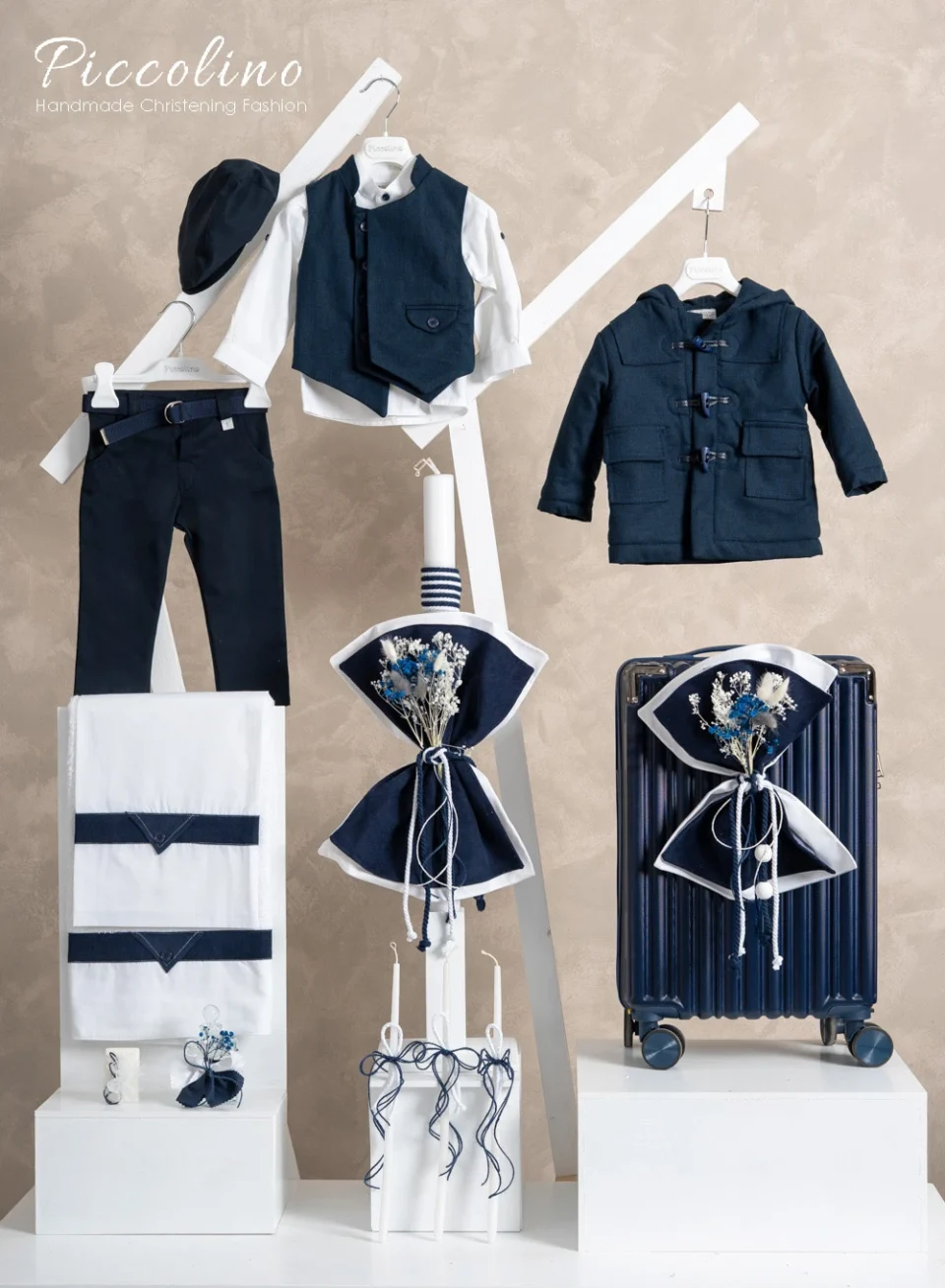 Χειμερινό πακέτο βάπτισης για αγόρι Piccolino PKT-MARTINO-BLUE-VALITSA